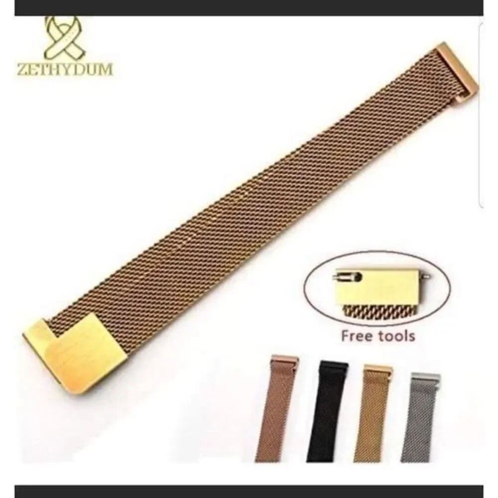 Milan mesh gold toned stainless steel magnetic watch band replacement Size 20m